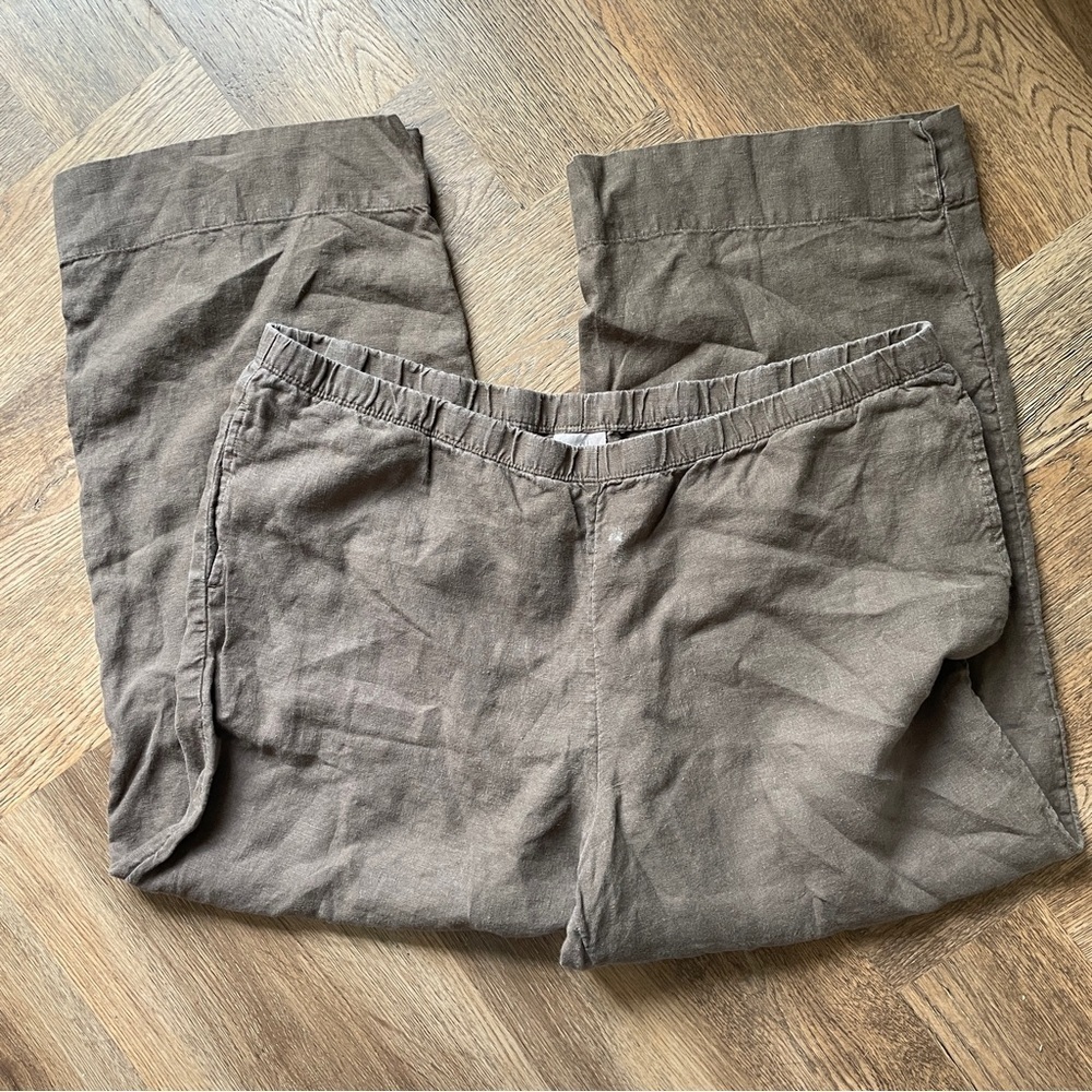 J. Jill Brown Linen Pants Extra Large Tall
